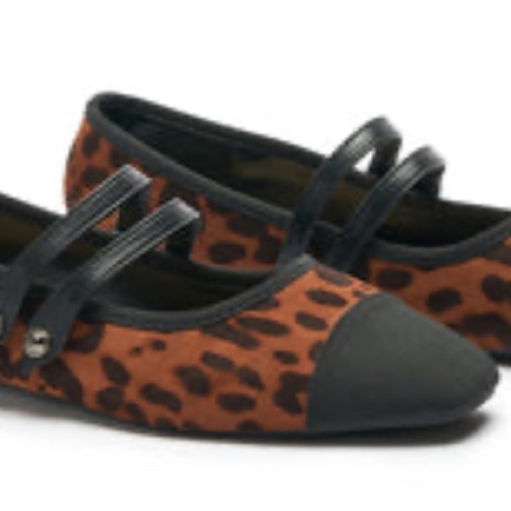 Clara’ C. Paravano Mary Jane Size 7/37UK Two-Tone Big Leopard Double-Strap Flat